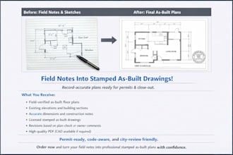 convert field notes into stamped as built plans in houston