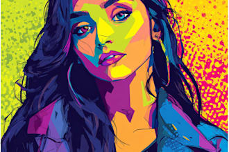 draw pop art illutration, portrait cartoon, pop art portrait