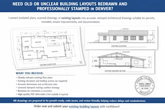 redraw existing building layouts with stamp in denver