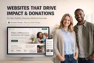 design non profit website, charity, ngo, donation, church website in framer