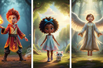 do children story book illustrations and children book cover