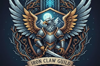 design an epic fantasy gaming logo for your brand