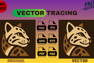 vector tracing, vectorize image, convert logo to vector, raster to vector