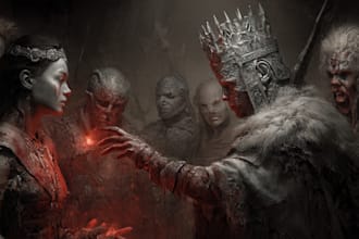 draw dark fantasy horror art for your commercial products