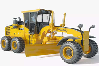 create realistic farm machinery for simulation,industrial,game assets,prototype