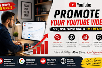do youtube video SEO, USA google ranking and promotion for 1 million views