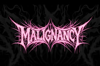 make technical progressive metal style logo for you