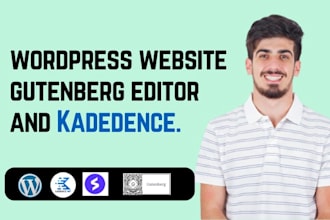 build wordpress website with gutenberg block, kadence blocks or spectra