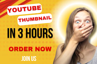 design professional youtube thumbnail in 3 hours
