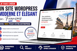 make modern beautiful  french wordpress internet site with SEO for your business