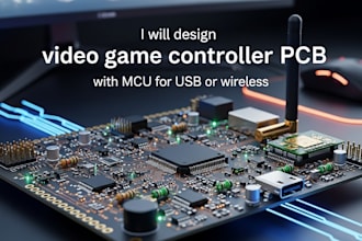 design video game controller pcb with mcu for usb or wireless