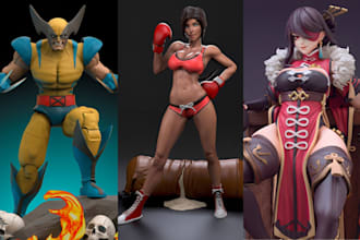 sculpt 3d action figure 3d toy design character modeling miniature figurine stl