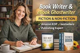 ghostwrite fiction and nonfiction book as ghostwriter, ebook ghostwriter