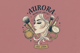 create a cosmetic makeup artist logo for your brand