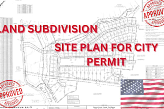 draw plot plan, lot subdivision site plan and site map for city permit