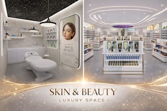 design 3d render of pharmacy, hospital, beauty ciinic, medical store, 3d clinic