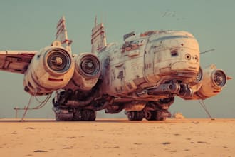 draw scifi futuristic vehicle aircraft spaceship for you