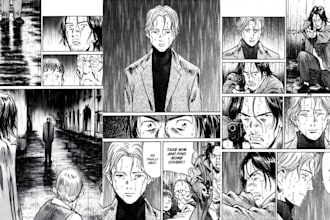 draw manga comic pages, manhwa webtoon panels and anime comic art illustrations