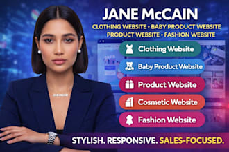 create professional website design for clothing,baby, cosmetic and product brand