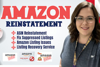 fix amazon asin issues and reinstate suppressed or removed listings