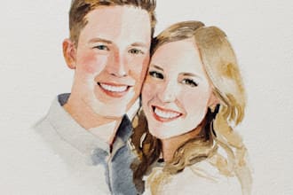 custom watercolor family portrait from photo