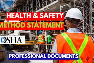 develop hse manual, hse policy, safety plan, jha, jsa, swms and risk assessment