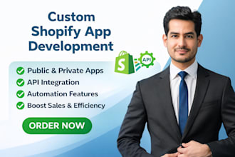 build shopify custom apps, public and private apps with API integrations