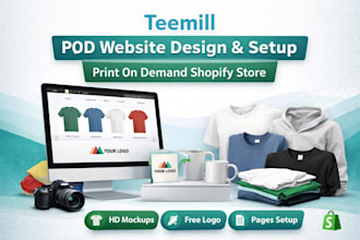 design teemill print on demand shopify store printiful printify product upload