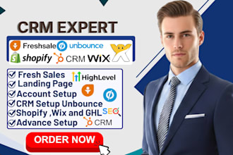 freshwork freshsales ghl crm german wix website unbounce landing page shopify