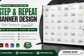 design a professional step and repeat banner backdrop