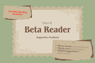 beta read your story with gentle, constructive feedback