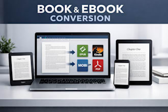 convert your book to epub kindle mobi and PDF formats