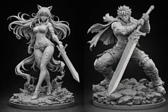 sculpt 3d character model action figure nsfw anime figure collectible 3d print