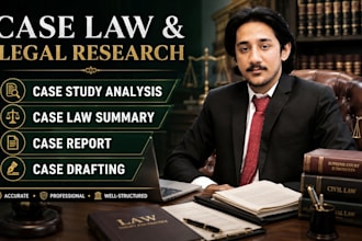 write case study analysis, caselaw summary, case report and case drafting