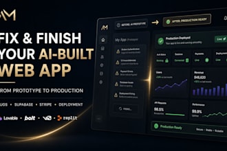fix and finish your lovable or bolt web app for production
