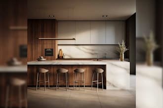 3d model your kitchen, 3d rendering interior design architecture