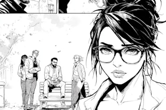 illustrate action packed comic book pages