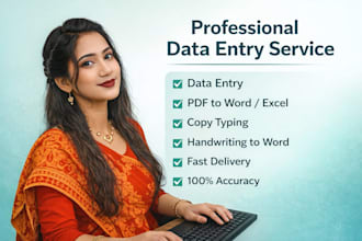 do data entry, excel, copy typing, handwriting,logo design