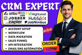 set up attio crm, jobber automation zoho ghl workflow hubspot zapier integration