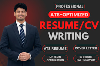 write professional ats resume, CV, cover letter and optimize linkedin