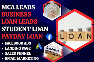 generate mca loan leads business loan leads payday loan student loan website