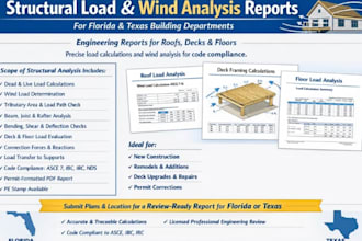 roof framing floor joist deck load calculation snow wind structural texas az