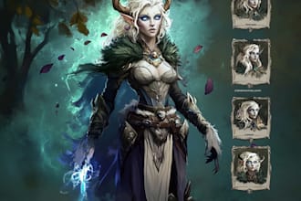 illustrate dnd rpg character art in detailed style