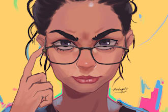 draw a portrait in a semi realistic style