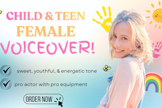 create female voiceover in child and teen voice