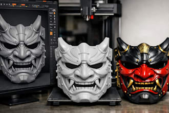 sculpt 3d mask print and paint 3d custom cosplay mask 3d helmet stl 3d printing