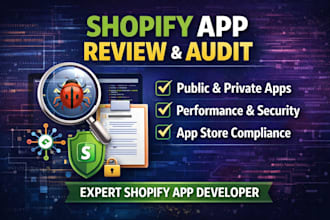 review and audit your shopify public or private app for bugs, performance
