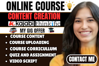 create online course content, ebook course, workbook elearning video lesson plan