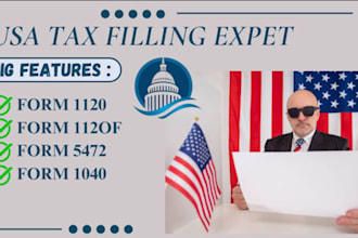 prepare US tax returns US tax fillling 1040 1120 1065 1120s cpa