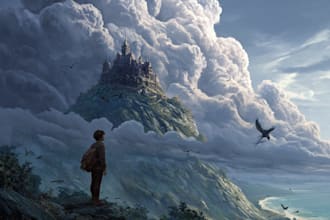 draw an epic fantasy book cover art